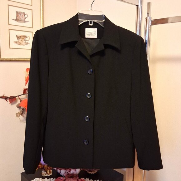 Preowned Haggar Women's Black Lined Blazer Suit Jackets Size 10 - Picture 1 of 10